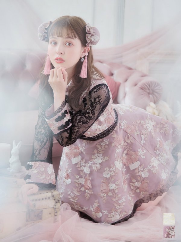 画像2: 【即日発送】【ハロウィン】 フレアスカートチャイナコスプレ 【コスプレ3点セット】[HC03] (2)