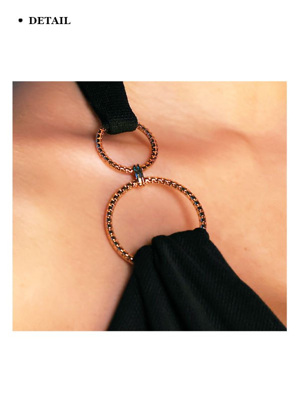 画像24: XSサイズあり【Veautt/ヴュート】【OF05】ホルターネック/ バックオープン/ 無地/ スリット/ タイト/ ミディアムドレス/ キャバドレス (24)