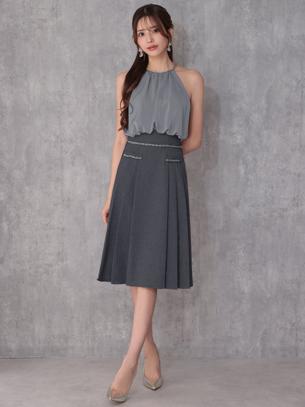 ブルーxグレー モデル：あみ　身長：163cm　着用サイズ：XSサイズ