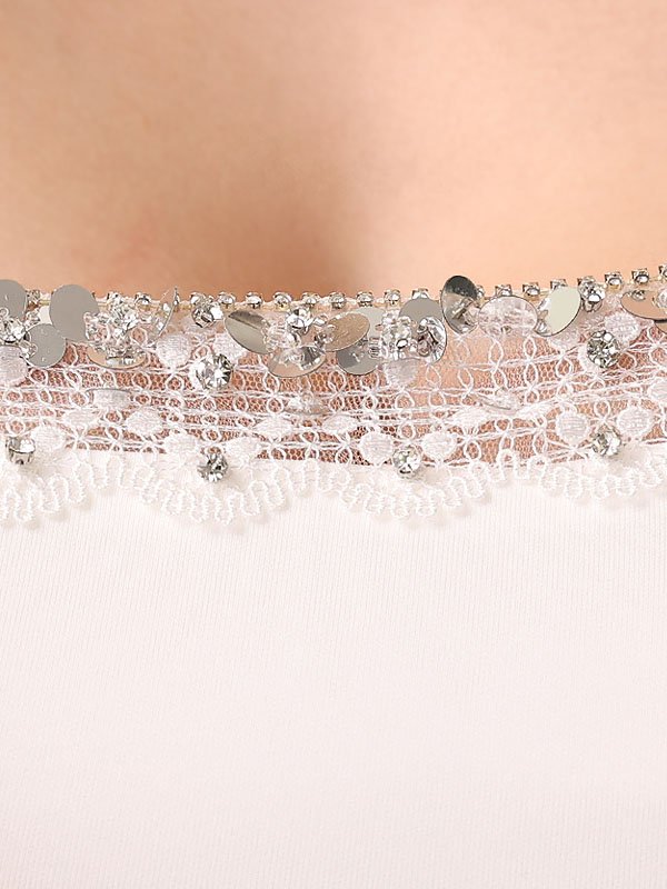 画像27: XSサイズあり【Veautt/ヴュート】【OF05】 レースビジューデザイン/ シースルーメッシュ/ タイト/ ミディアムドレス/ キャバドレス (27)