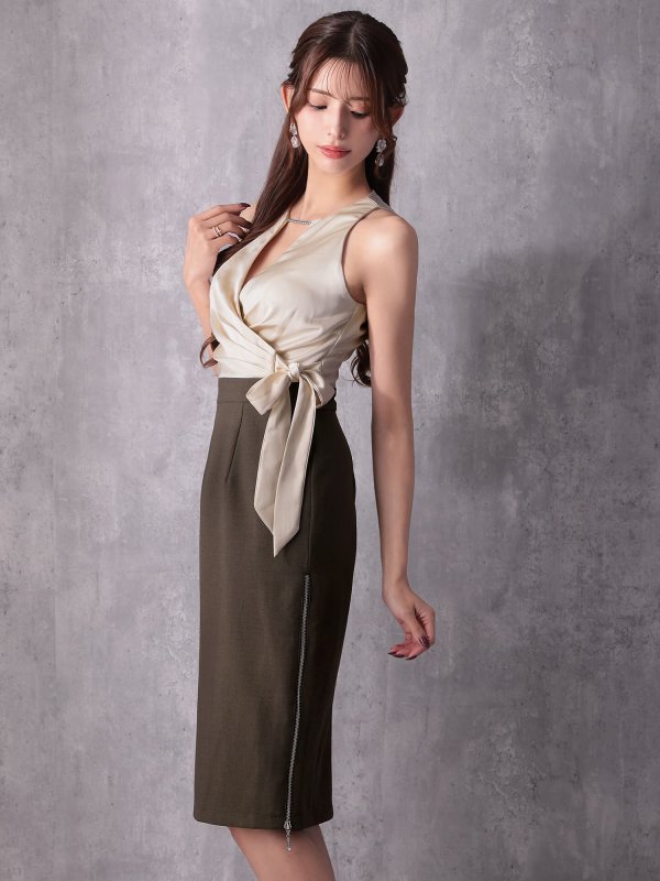 アイボリー×ブラウン　モデル：あみ　身長：163cm　着用サイズ：XSサイズ