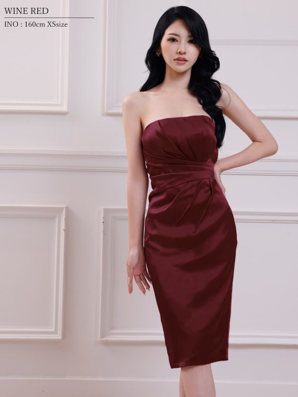 ワインレッド　モデル：いの　身長：160cm　着用サイズ：XSサイズ