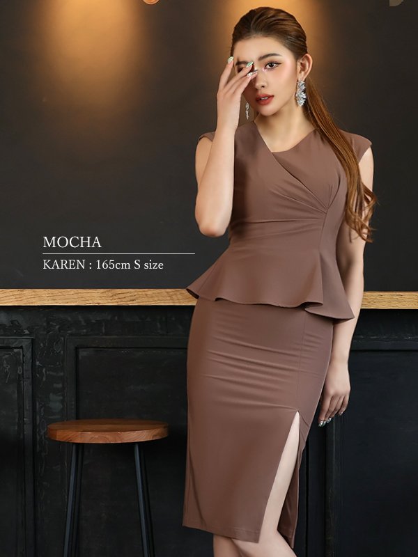 正規品♡フリルドレス♡ブラウン XSサイズあり【Veautt/ヴュート】【OF05】フリル/ ペプラム