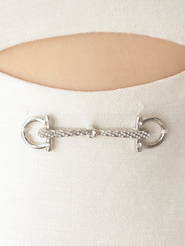 画像28: XSサイズあり【Veautt/ヴュート】【OF05】バストビジュー/ ウエストオープン/ チャーム/ ひざ丈/ タイト/ ミディアムドレス/ キャバドレス (28)