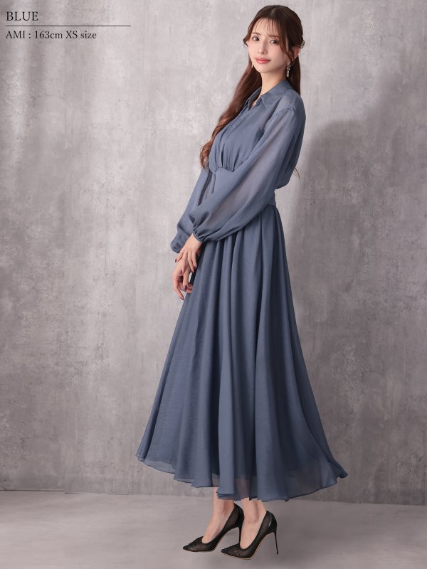 ブルー モデル：あみ　身長：163cm　着用サイズ：Sサイズ