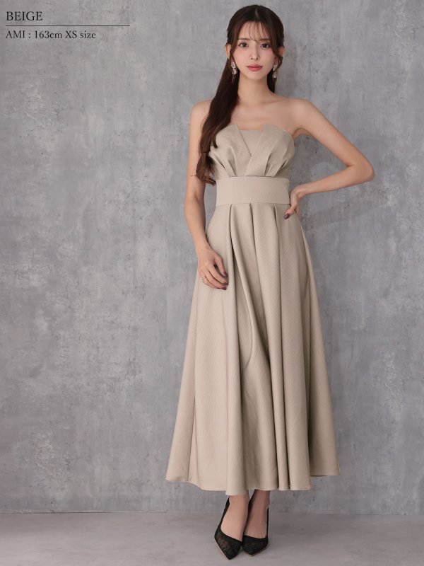 ベージュ　モデル：あみ　身長：163cm　着用サイズ：XSサイズ