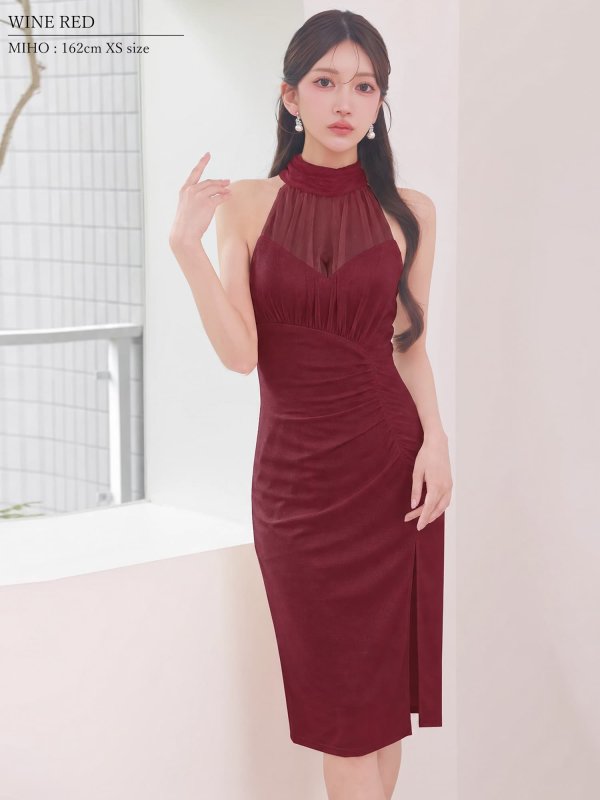 ワインレッド モデル：七瀬みほ　身長：162cm　着用サイズ：XSサイズ