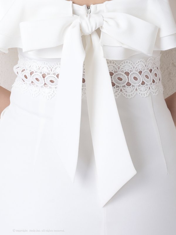 画像5: 【ANDY/アンディ】ワンカラー/ ノースリーブ/ フリル/ ドレープ/ バックリボン/ タイト/ ミニドレス/ キャバドレス[OF05] (5)