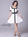 画像18: Lサイズあり【ANDY/アンディ】ツイード/ バイカラー/ 切り替えデザイン/ 半袖/ 袖あり/ スクエアネック/ ボタン/ フレア/ ミニドレス/ キャバドレス[FB03] (18)