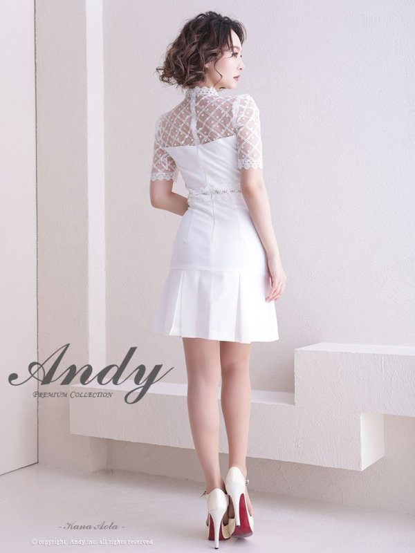画像22: 【ANDY Fashion Press vol.14 掲載商品】ドットレース/ ダブルボタン/ 半袖/ 袖あり/ プリーツ/ ミニドレス/ キャバドレス[OF05] (22)