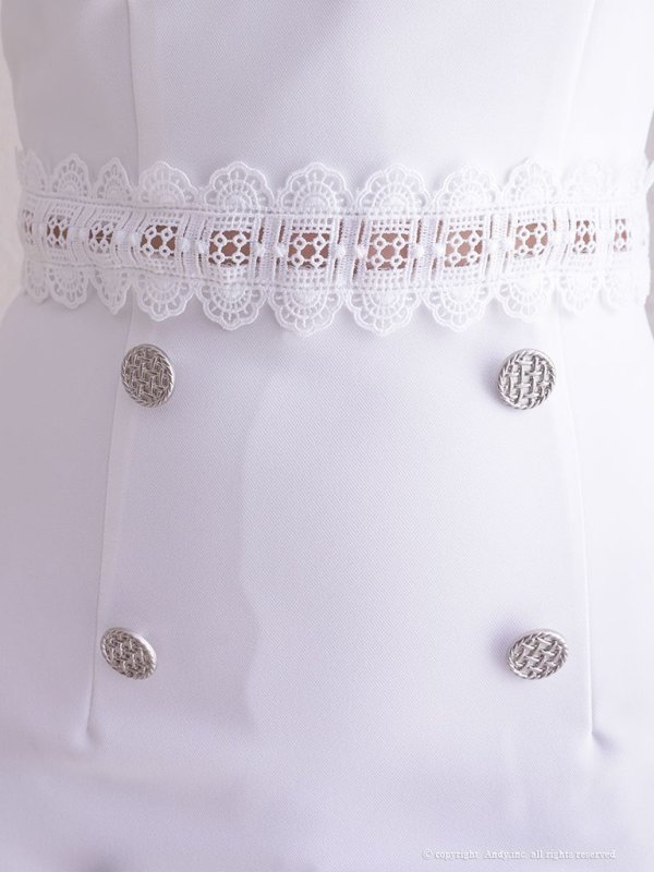 画像25: 【ANDY Fashion Press vol.14 掲載商品】ドットレース/ ダブルボタン/ 半袖/ 袖あり/ プリーツ/ ミニドレス/ キャバドレス[OF05] (25)