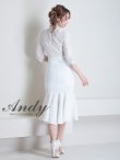 画像5: 【Andy ANDY Fashion Press 15 COLLECTION 06】マーメイド/ レース切り替え/ デコルテシアー/ ハイネック/ 七分袖/ 長袖/ 袖あり/ ワンカラー/ フィッシュテール/ フリル/ ミディアムドレス/ キャバドレス[OF05] (5)