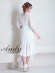 画像14: 【Andy ANDY Fashion Press 15 COLLECTION 06】マーメイド/ レース切り替え/ デコルテシアー/ ハイネック/ 七分袖/ 長袖/ 袖あり/ ワンカラー/ フィッシュテール/ フリル/ ミディアムドレス/ キャバドレス[OF05] (14)