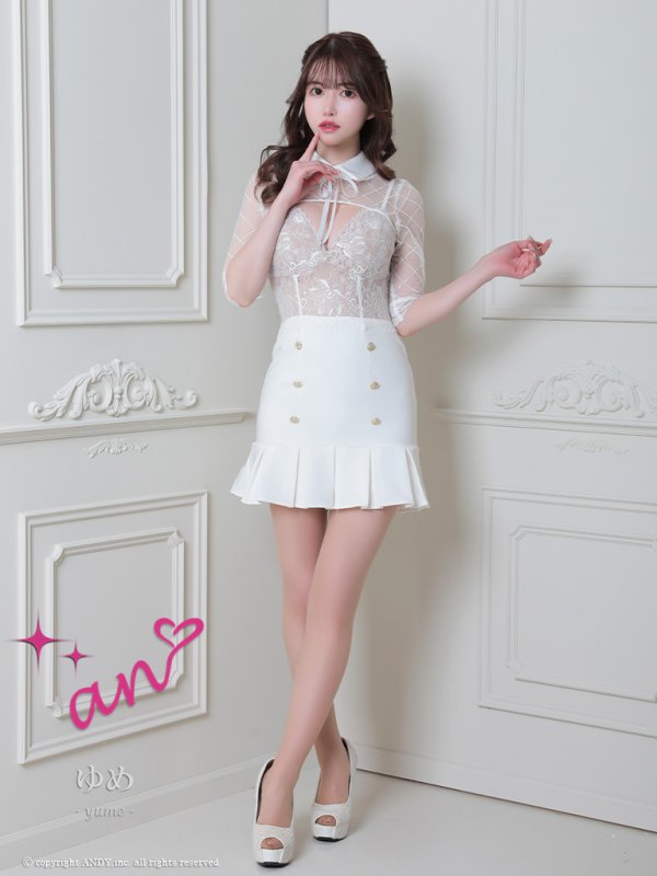 画像17: 【an/アン】襟付き/ レース/ 七分袖/ 長袖/ 袖あり/ マーメイド/ シアー/ タイト/ ミニドレス/ キャバドレス[OF05] (17)