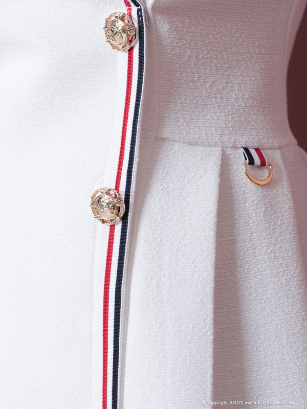 画像6: 【an/アン】襟付き/ トリコロールカラー/ マリンカラー/ ジャケット風/ ノースリーブ/ プリーツ/ フレア/ ワンピース/ ミニドレス/ キャバドレス[OF05] (6)