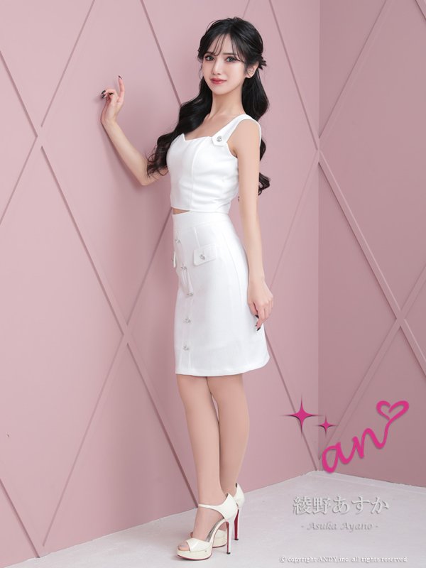 画像29: 【an/アン】ワンカラー/ ノースリーブ/ フロントボタン/ セットアップ/ ツーピース/ タイト/ ひざ丈/ ミディアムドレス/ キャバドレス[OF05] (29)