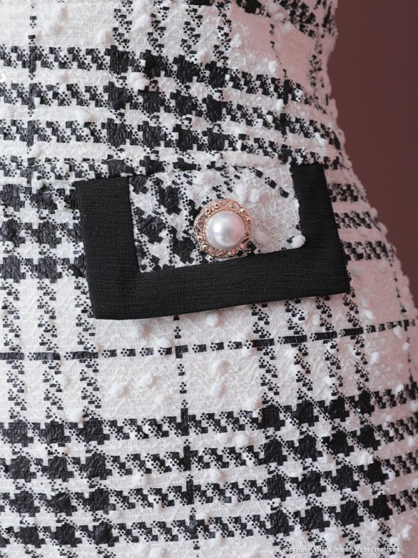 画像14: 【an /アン】チェック/ 半袖/ 袖あり/ ボタン/ タイト/ ミニドレス/ キャバドレス[OF05] (14)