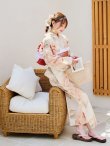 画像5: 【即日発送】ピンクベージュ牡丹浴衣【浴衣３点セット 浴衣/帯/下駄】OBI-g-500-kj-4-OR / HIMO-900-yn-5-IV / HEKO-800-sb-5-W / YA-594-kj-CL / YA-1081-kj-BR / GETA-01-kj-7-P / [YMT] (5)