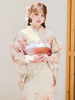 画像9: 【即日発送】ピンクベージュ牡丹浴衣【浴衣３点セット 浴衣/帯/下駄】OBI-g-500-kj-4-OR / HIMO-900-yn-5-IV / HEKO-800-sb-5-W / YA-594-kj-CL / YA-1081-kj-BR / GETA-01-kj-7-P / [YMT] (9)