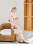 画像10: 【即日発送】ピンクベージュ牡丹浴衣【浴衣３点セット 浴衣/帯/下駄】OBI-g-500-kj-4-OR / HIMO-900-yn-5-IV / HEKO-800-sb-5-W / YA-594-kj-CL / YA-1081-kj-BR / GETA-01-kj-7-P / [YMT] (10)