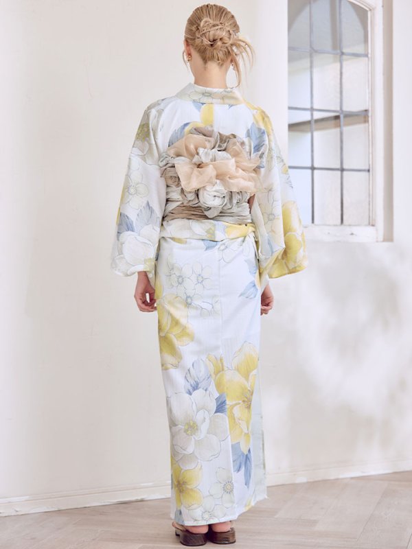 画像20: ヘルシー油彩牡丹浴衣【浴衣３点セット 浴衣/帯/下駄】[YMT] (20)