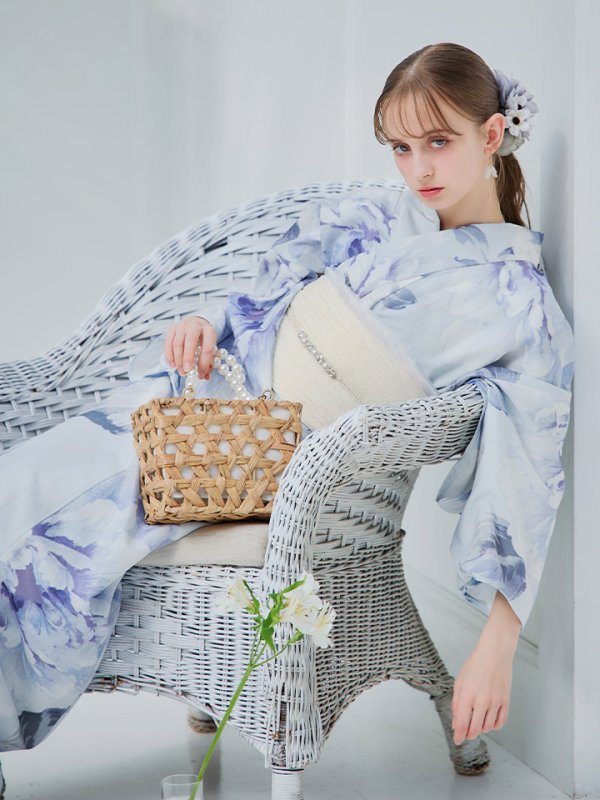 画像26: 【即日発送】アイスブルー牡丹浴衣【浴衣３点セット 浴衣/帯/下駄】[YMT] (26)