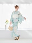 画像5: 洋モダンミントグリーン浴衣 OBI-siwa-200-kj-13-OW / HIMO-900-yn-5-IV / HEKO-800-sb-5-W / YA-1069-kn-W / GETA-01-kj-3-IV/ [YMT] (5)