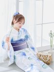 画像13: 水彩ガーベラ柄浴衣 OBI-g-500-kj-8-GY / HIMO-900-yn-5-IV / HEKO-800-sb-8-DusBL / YA-1067-kn-BL / GETA-01-kj-2-BL/ [YMT] (13)