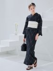 画像7: 【予約 / 5月下旬発送予定】アーガイルビジュー浴衣 OBI-siwa-204-wk-12-OW / HIMO-906-yn-PEARL / HEKO-800-sb-5-W / YA-1080-kj-B / GETA-01-kj-1-B/ [yo/YMT] (7)
