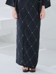 画像13: 【予約 / 5月下旬発送予定】アーガイルビジュー浴衣 OBI-siwa-204-wk-12-OW / HIMO-906-yn-PEARL / HEKO-800-sb-5-W / YA-1080-kj-B / GETA-01-kj-1-B/ [yo/YMT] (13)