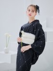 画像1: 【予約 / 5月下旬発送予定】アーガイルビジュー浴衣 OBI-siwa-204-wk-12-OW / HIMO-906-yn-PEARL / HEKO-800-sb-5-W / YA-1080-kj-B / GETA-01-kj-1-B/ [yo/YMT] (1)