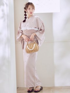 パステル水彩フラワーアンニュイ浴衣