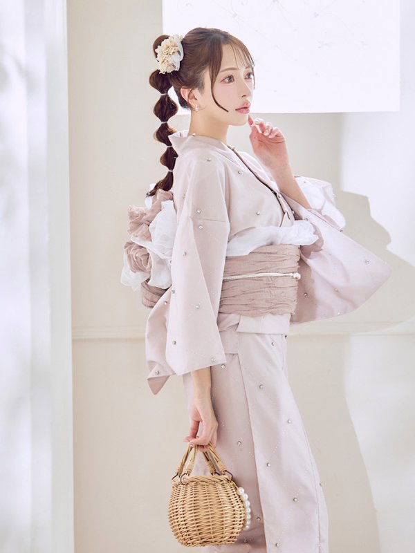 画像16: アーガイルビジュー浴衣【浴衣３点セット 浴衣/帯/下駄】[YMT] (16)