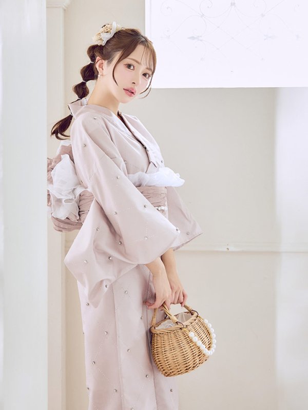 画像20: アーガイルビジュー浴衣【浴衣３点セット 浴衣/帯/下駄】[YMT] (20)