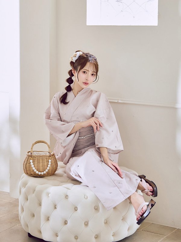 画像21: アーガイルビジュー浴衣【浴衣３点セット 浴衣/帯/下駄】[YMT] (21)