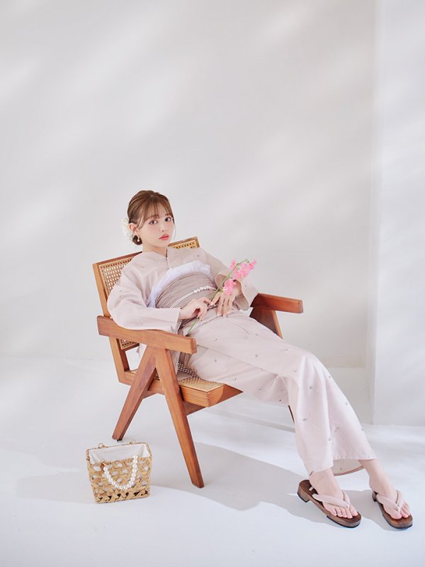 画像12: 【即日発送】アーガイルビジュー浴衣【浴衣３点セット 浴衣/帯/下駄】[YMT] (12)