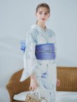 画像5: 【予約 / 5月中旬発送予定】水彩百合ナチュラルブルー浴衣【浴衣３点セット 浴衣/帯/下駄】OBI-g-500-kj-9-NV / HIMO-900-yn-4-GYxGY / HEKO-800-sb-8-DusBL / YA-1074-kn-BL / GETA-01-kj-2-BL / [y/YMT] (5)