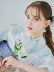 画像7: 【予約 / 5月中旬発送予定】水彩百合ナチュラルブルー浴衣【浴衣３点セット 浴衣/帯/下駄】OBI-g-500-kj-9-NV / HIMO-900-yn-4-GYxGY / HEKO-800-sb-8-DusBL / YA-1074-kn-BL / GETA-01-kj-2-BL / [y/YMT] (7)