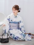 画像12: 【予約 / 5月中旬発送予定】瑠璃色ビオラブーケ浴衣 OBI-g-500-kj-8-GY / HIMO-900-yn-4-GYxGY / HEKO-800-sb-8-DusBL / YA-953-kn-BL / GETA-01-kj-2-BL/ [y/YMT] (12)
