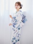 画像7: 【予約 / 5月中旬発送予定】瑠璃色ビオラブーケ浴衣 OBI-g-500-kj-8-GY / HIMO-900-yn-4-GYxGY / HEKO-800-sb-8-DusBL / YA-953-kn-BL / GETA-01-kj-2-BL/ [y/YMT] (7)