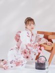 画像14: 【予約 / 5月中旬発送予定】レッドブラウンブーケ浴衣 OBI-siwa-200-kj-8-P / HIMO-900-yn-8-P / HEKO-800-sb-5-W / YA-1079-kj-8-W / GETA-01-kj-7-P/ [y/YMT] (14)