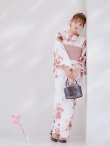 画像17: 【予約 / 5月中旬発送予定】レッドブラウンブーケ浴衣 OBI-siwa-200-kj-8-P / HIMO-900-yn-8-P / HEKO-800-sb-5-W / YA-1079-kj-8-W / GETA-01-kj-7-P/ [y/YMT] (17)