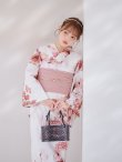 画像8: 【予約 / 5月中旬発送予定】レッドブラウンブーケ浴衣 OBI-siwa-200-kj-8-P / HIMO-900-yn-8-P / HEKO-800-sb-5-W / YA-1079-kj-8-W / GETA-01-kj-7-P/ [y/YMT] (8)