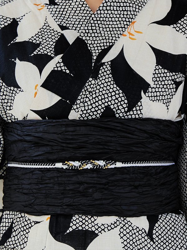 画像22: 【即日発送】白百合鹿子模様浴衣【浴衣３点セット 浴衣/帯/下駄】 [YMT/o] (22)