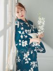 画像15: 【予約 / 5月中旬発送予定】藍色椿桜柄浴衣 OBI-hira-100-ok-15-WxW / HIMO-902-kj-1-BLGR / YA-73-kn-BLGR / GETA-01-kj-3-IV/ [y/OF01] (15)