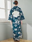 画像17: 【予約 / 5月中旬発送予定】藍色椿桜柄浴衣 OBI-hira-100-ok-15-WxW / HIMO-902-kj-1-BLGR / YA-73-kn-BLGR / GETA-01-kj-3-IV/ [y/OF01] (17)