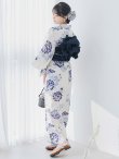 画像3: 【予約 / 5月中旬発送予定】牡丹流れる清流浴衣 OBI-siwa-204-wk-4-NV / HIMO-900-yn-1-B / / YA-953-kn-BL / GETA-01-kj-2-BL/ [/OF01] (3)