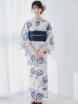画像4: 【予約 / 5月中旬発送予定】牡丹流れる清流浴衣 OBI-siwa-204-wk-4-NV / HIMO-900-yn-1-B / / YA-953-kn-BL / GETA-01-kj-2-BL/ [/OF01] (4)