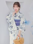 画像15: 南風に揺れる青花浴衣 OBI-g-500-kj-9-NV / HIMO-900-yn-5-IV / HEKO-800-sb-8-DusBL / YA-1067-kn-BL / GETA-01-kj-2-BL / [YMT] (15)