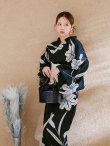 画像10: 【即日発送】ストライプ菖蒲柄浴衣【浴衣３点セット 浴衣/帯/下駄】 OBI-hira-100-ok-15-WxW / HIMO-900-yn-1-B / YA-1072-kn-B / GETA-01-kj-1-B / [/OF01] (10)